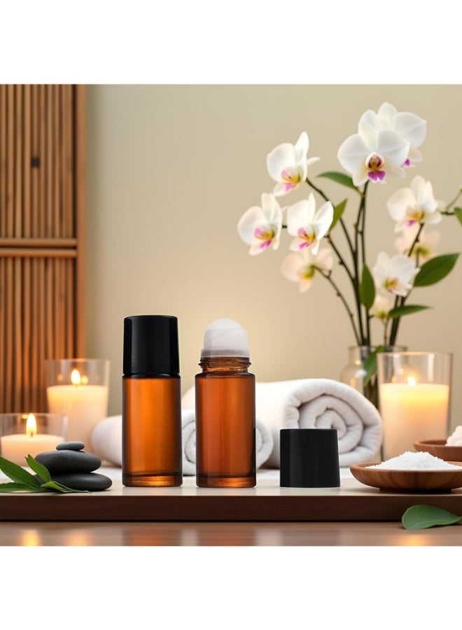 Zhuluck 2 Pcs 50ml Glass Empty Roller Bottles Deodorant Roll On Bottles Deodorant ContainersRoller ball container Empty Ball For Essential Oils Perfume Cosmetics - Image 3