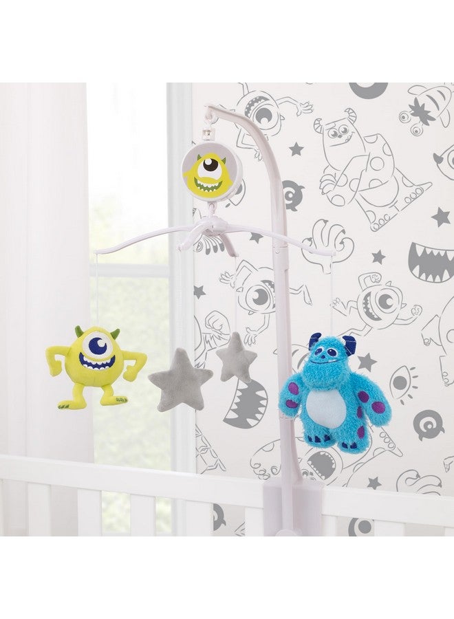 NoJo Disney Monsters, Inc. Cutest Little Monster Turquoise, Green, and Gray Sully, Mike and Stars Plush Musical Mobile - Image 2
