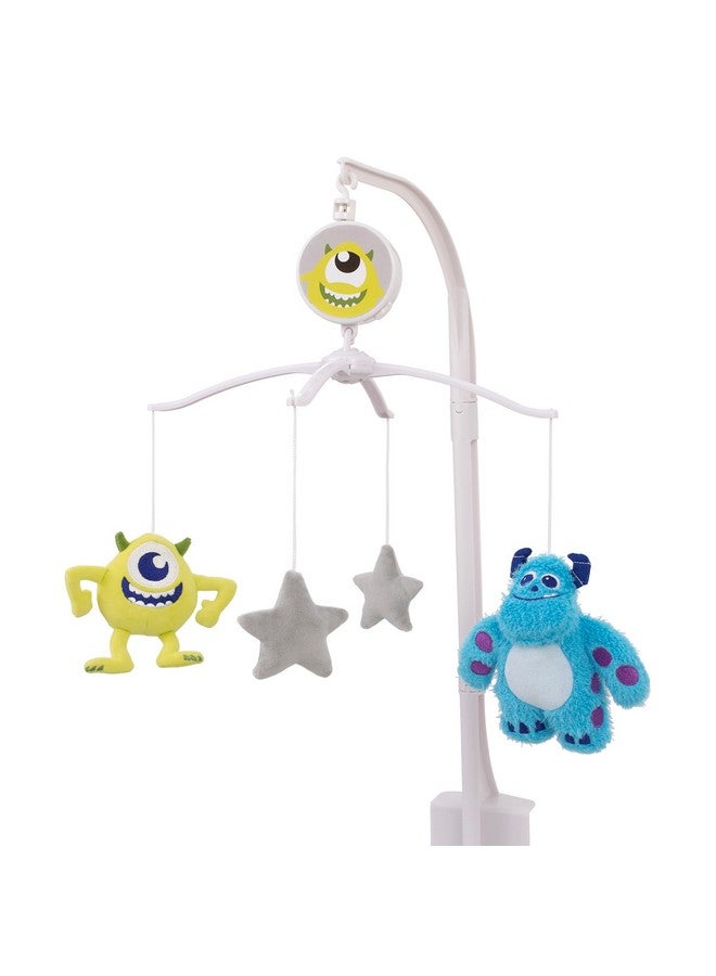 NoJo Disney Monsters, Inc. Cutest Little Monster Turquoise, Green, and Gray Sully, Mike and Stars Plush Musical Mobile - Image 1