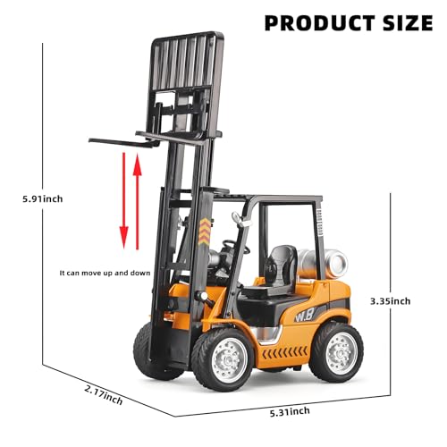 NOVAFUSION Forklift Toys for Kids Construction Truck ForkliftMetal DieCast Forklift ToyPull Back Fork Lift Toy with Lights and SoundsToy Forklift with Liftable DesignForklift for Kids Age 3 and Up - Image 5