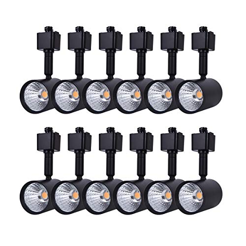 mirrea 12 Pack LED Track Lighting Heads Compatible with Single Circuit H Type Rail Ceiling Spotlight for Accent Task Wall Art Exhibition Lighting 6.5W 3000K Warm White 24° Black Painted - Image 1