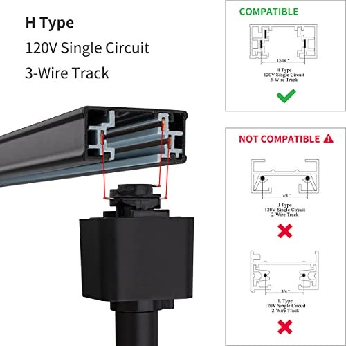 mirrea 12 Pack LED Track Lighting Heads Compatible with Single Circuit H Type Rail Ceiling Spotlight for Accent Task Wall Art Exhibition Lighting 6.5W 3000K Warm White 24° Black Painted - Image 3