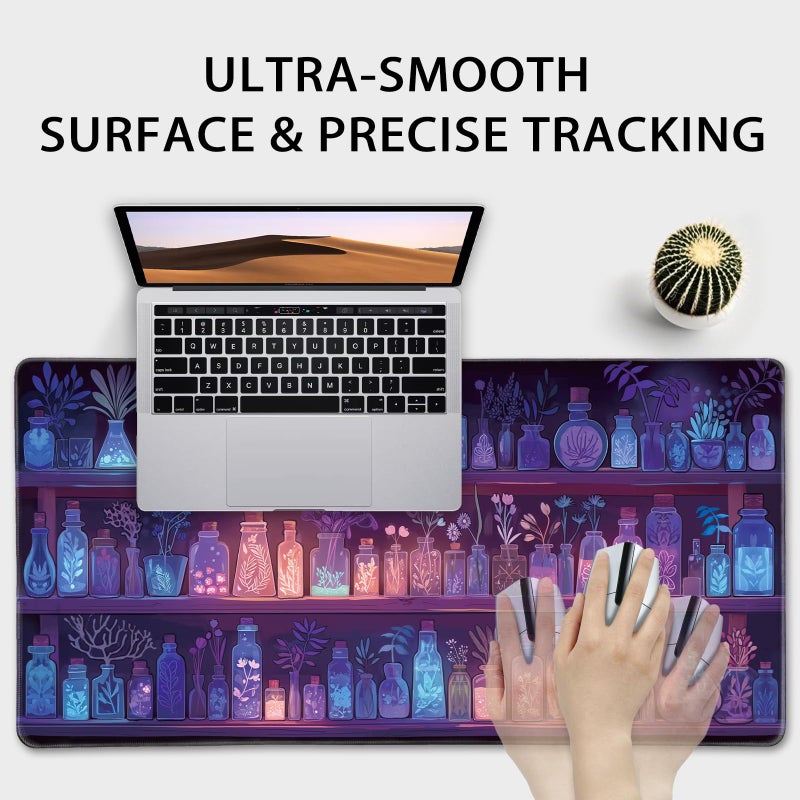 Mcapirivo Mystical Potion Bottles Gaming Mouse Pad 31.5"x15.7"ï½œXXL Desk Mat, Non-Slip Rubber Base & Stitched Edges - Extended Waterproof Mousepad for PC/Laptop/Office/Home Decor - Image 5
