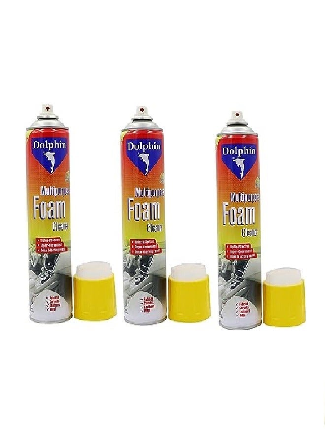 Dolphin Dolphin Multipurpose Foam Cleaner 650ml with (3) Free Cleaning Cloth (Pack Of 3) - Image 2