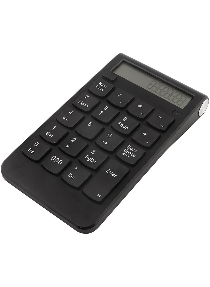 GGOOT Wireless Number Pad for Laptop, LCD Display Wireless Keypad, 2.4G 19 keys Waterproof Numeric Keypad, USB Receiver Plug and Play Black  - Image 3