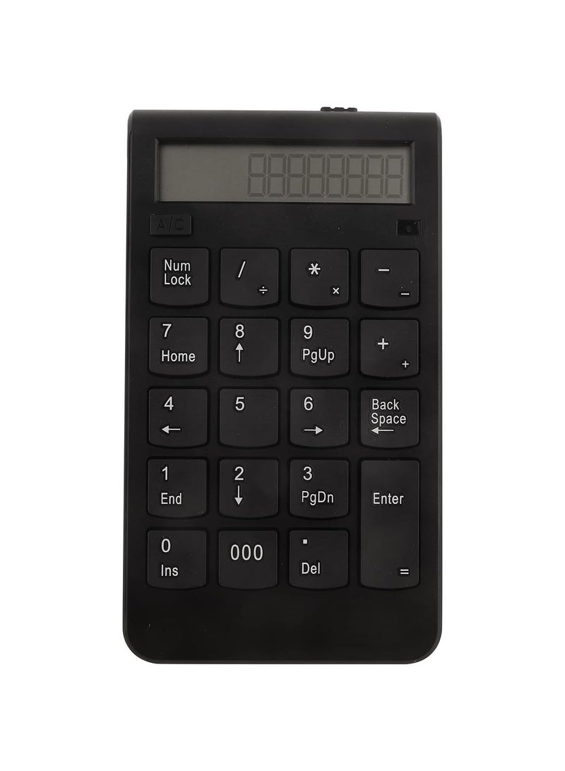 GGOOT Wireless Number Pad for Laptop, LCD Display Wireless Keypad, 2.4G 19 keys Waterproof Numeric Keypad, USB Receiver Plug and Play Black  - Image 4