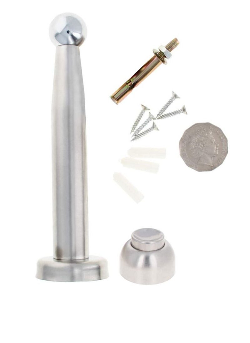 Door Stopper, Magnetic Door Stops, 9 inch Extra Long Door Stop Wall Protector, Soft Catch Stainless Steel Door Catch, Heavy Duty Door Holder, Floor Mount Brushed Modern Magnetic Door Stopper 1Pcs - Image 2