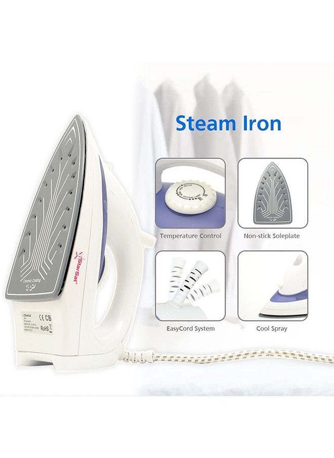 StarSat StarSat SS-IR750 white, purple 1600W Ceramic Non-Stick, Spray, Steam Iron  - Image 2