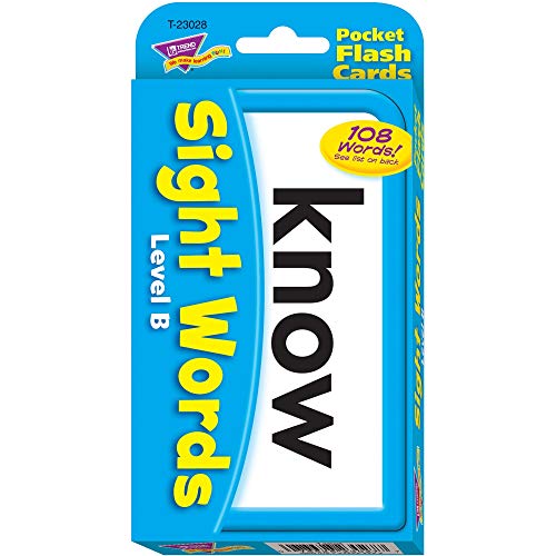 Trend Enterprises: Sight Words Level B Pocket Flash Cards, Great for Skill Building and Test Prep, 56 Two-Sided Cards Included, 108 Commonly-Used Words, for Ages 5 and Up - Image 1