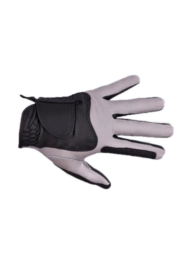 Golf Left Hand Glove Polyester High Elasticity Breathable Washable Single Golf Glove for Men Women Black Grey S