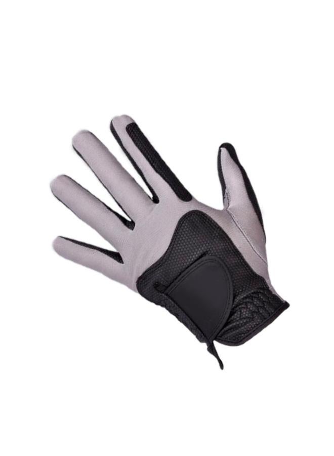 Golf Left Hand Glove Polyester High Elasticity Breathable Washable Single Golf Glove for Men Women Black Grey S
