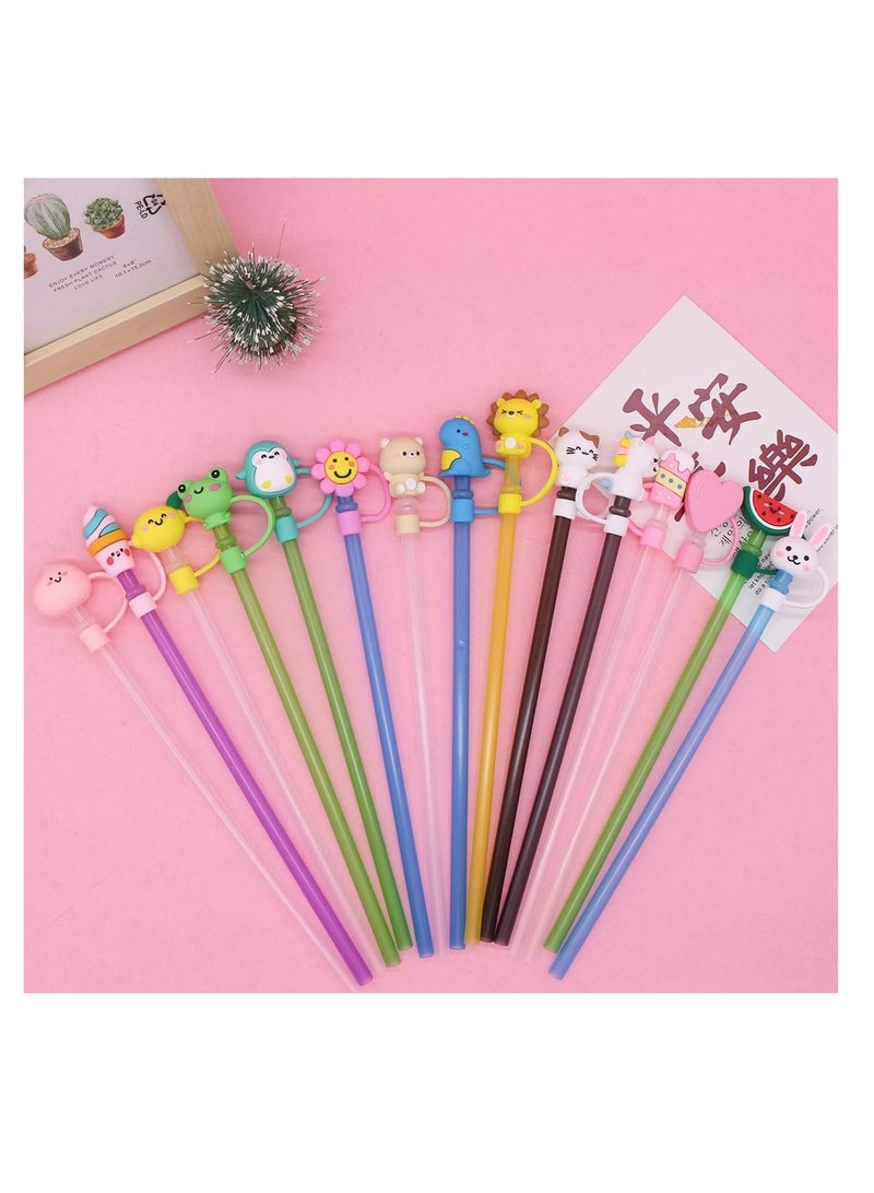 ECVV ECVV 10Pcs Straw Cover Cap for Stanley Cup Cute Animal Shape Silicone Straw Lids, Reusable Dust-Proof Straw Topper for Stanley Tumbler Accessories, 10mm  - Image 2
