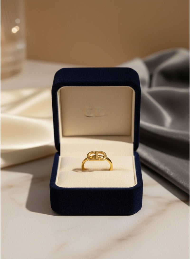 general Gold Stainless Steel Ring with Geometric Design – Modern Minimalist Elegance - Image 1