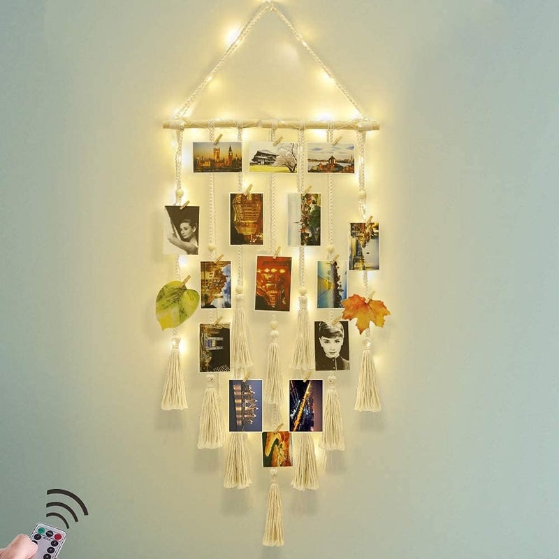 Homecor Gifts for Teenage Girls, Hanging Photo Display & Moon Dream Catchers, Christmas Teen Girls Gifts Ideas Ages 10 11 12 13 14 Years Old, Macrame Wall Decor Boho Bedroom Dorm Aesthetic Room Decor - Image 2