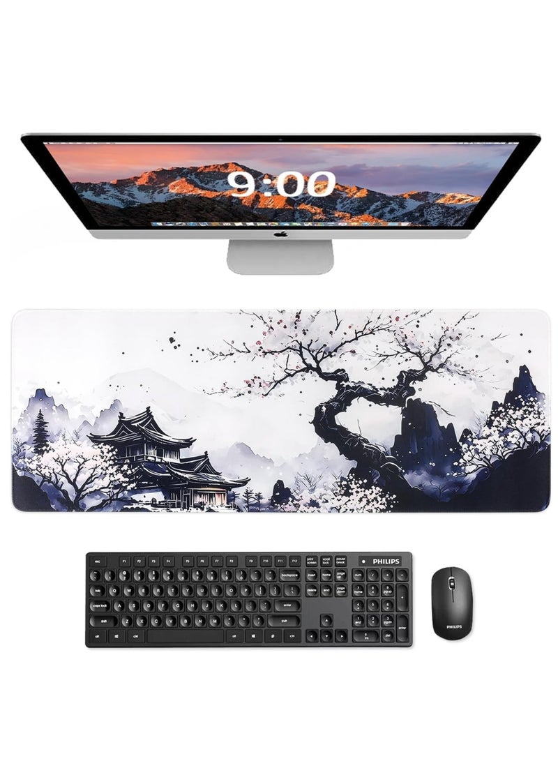 Large Japanese Sakura Gaming Mouse Pad with Non-Slip Rubber Base, Stitched Edges, and Vibrant Anime Design – Ideal for Gaming, Office Work, and Desk Setup - Image 2