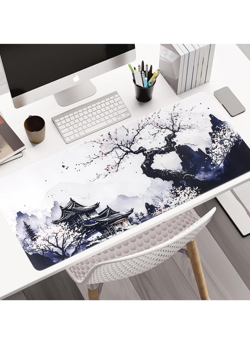 Large Japanese Sakura Gaming Mouse Pad with Non-Slip Rubber Base, Stitched Edges, and Vibrant Anime Design – Ideal for Gaming, Office Work, and Desk Setup - Image 3