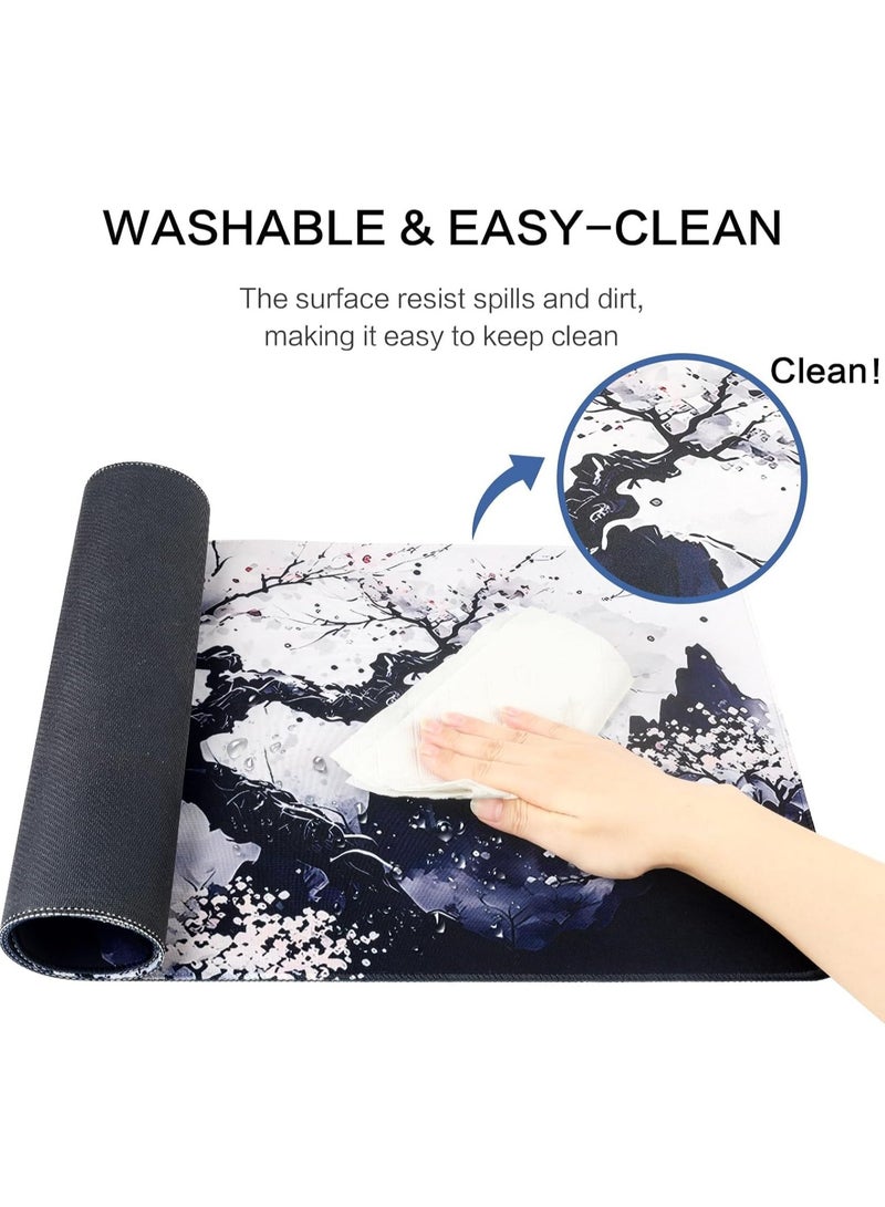 Large Japanese Sakura Gaming Mouse Pad with Non-Slip Rubber Base, Stitched Edges, and Vibrant Anime Design – Ideal for Gaming, Office Work, and Desk Setup - Image 5