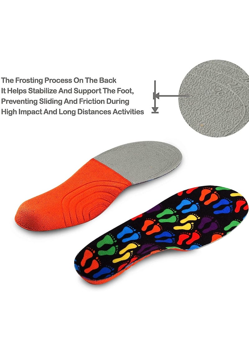 Orthotic Insole, Kids Orthotic Cushioning Arch Support Shoe Insoles, Children Pu Foam Inserts for Flat feet, Plantar Fasciitis, Feet Heel Pain Relief (19 cm)