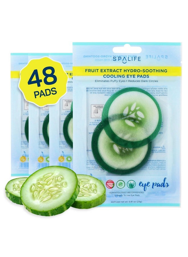 SpaLife Cooling Eye Pads Korean Soothing Eye Pads For Dark Circles Puffy Eyes And Wrinkles 48 Pads With Fruit + Vegetable Extracts Revitalizing Hydrating Eye Pads For Eye Treatment (Cucumber) - Image 1