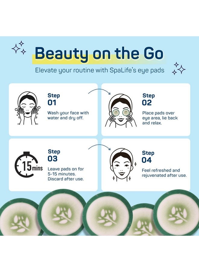 SpaLife Cooling Eye Pads Korean Soothing Eye Pads For Dark Circles Puffy Eyes And Wrinkles 48 Pads With Fruit + Vegetable Extracts Revitalizing Hydrating Eye Pads For Eye Treatment (Cucumber) - Image 5