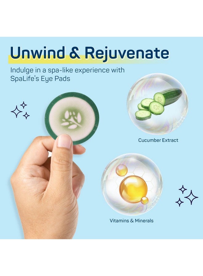 SpaLife Cooling Eye Pads Korean Soothing Eye Pads For Dark Circles Puffy Eyes And Wrinkles 48 Pads With Fruit + Vegetable Extracts Revitalizing Hydrating Eye Pads For Eye Treatment (Cucumber) - Image 3