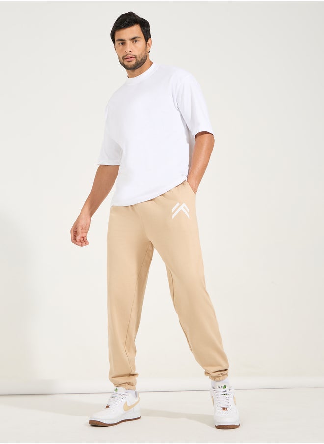 Styli Styli Minimal Print Oversized Joggers with Elasticated Hem  - Image 2