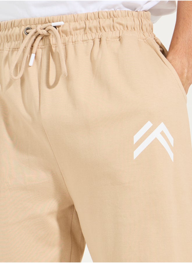 Styli Styli Minimal Print Oversized Joggers with Elasticated Hem  - Image 3