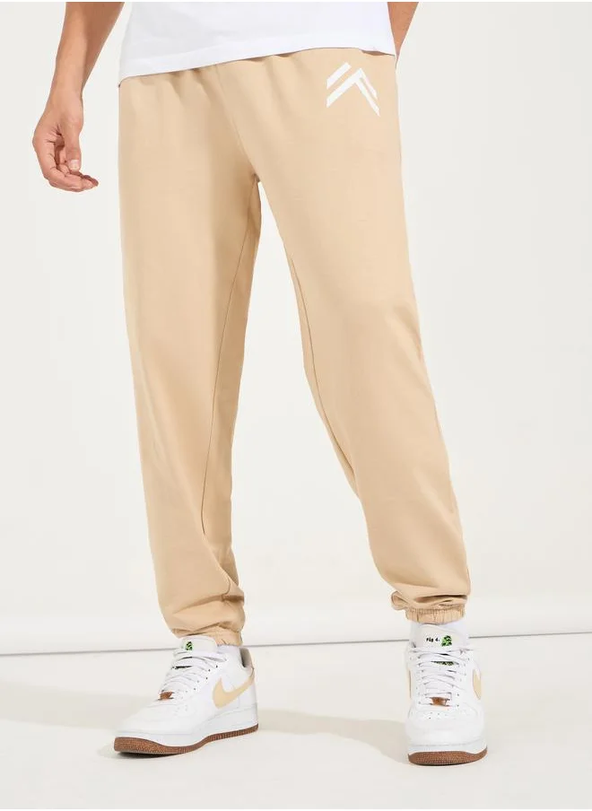 Styli Minimal Print Oversized Joggers with Elasticated Hem