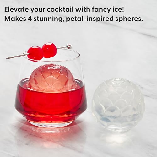 WP W&P Design Petal Ice Tray, Perfect Etched Spheres, Slow Melting for Whiskey and Cocktails, Food Grade Premium Silicone, Dishwasher Safe, BPA Free - Image 2