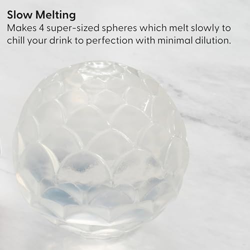 WP W&P Design Petal Ice Tray, Perfect Etched Spheres, Slow Melting for Whiskey and Cocktails, Food Grade Premium Silicone, Dishwasher Safe, BPA Free - Image 4