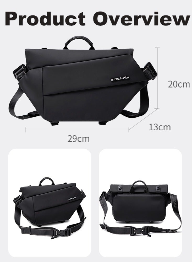 ARCTIC HUNTER Small Sling Crossbody Bag Shoulder Bag for Men, Lightweight One Strap Backpack Messenger Bag Backpack for Hiking Walking Biking Travel Cycling, Black  - Image 3