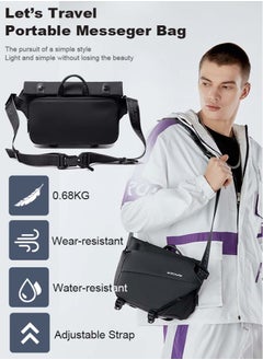 ARCTIC HUNTER Small Sling Crossbody Bag Shoulder Bag for Men, Lightweight One Strap Backpack Messenger Bag Backpack for Hiking Walking Biking Travel Cycling, Black  - Image 2