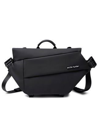 Small Sling Crossbody Bag Shoulder Bag for Men, Lightweight One Strap Backpack Messenger Bag Backpack for Hiking Walking Biking Travel Cycling, Black