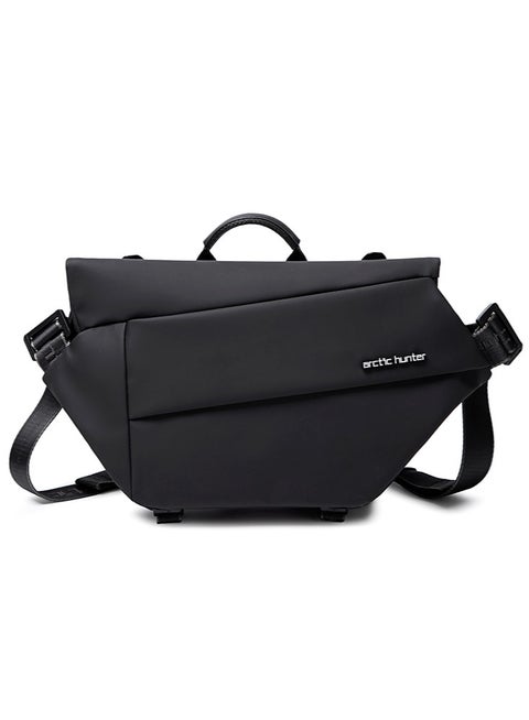 Small Sling Crossbody Bag Shoulder Bag for Men, Lightweight One Strap Backpack Messenger Bag Backpack for Hiking Walking Biking Travel Cycling, Black