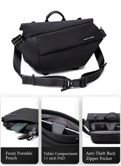 ARCTIC HUNTER Small Sling Crossbody Bag Shoulder Bag for Men, Lightweight One Strap Backpack Messenger Bag Backpack for Hiking Walking Biking Travel Cycling, Black  - Image 4
