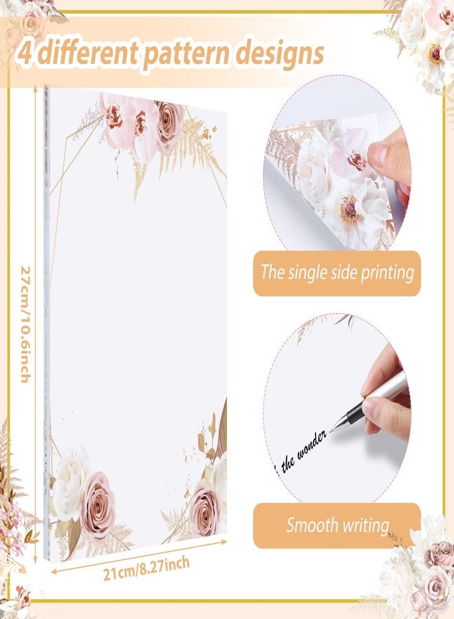 Teling 48 Sheets Decorative Printer Paper Elegant Writing Scrapbook Wedding Program Paper 8.27 x 10.6 Inches Greenery Flower Border Stationery Writing for School Home Office Supplies(Reed) - Image 2