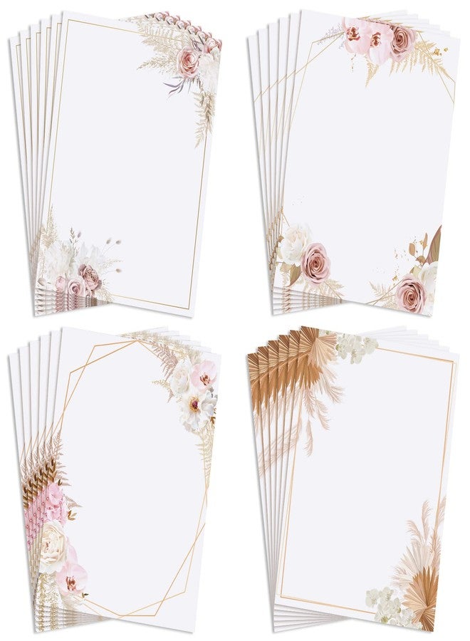 Teling 48 Sheets Decorative Printer Paper Elegant Writing Scrapbook Wedding Program Paper 8.27 x 10.6 Inches Greenery Flower Border Stationery Writing for School Home Office Supplies(Reed) - Image 1