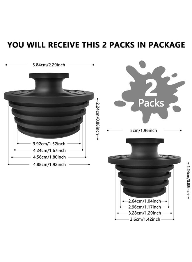 2 Pack Silicone Universal Shower Drain Cover, Tub Stopper Bathtub Drain for Bathroom, Tub, and Shower Drain - Easy Install Shower Drain - Image 2