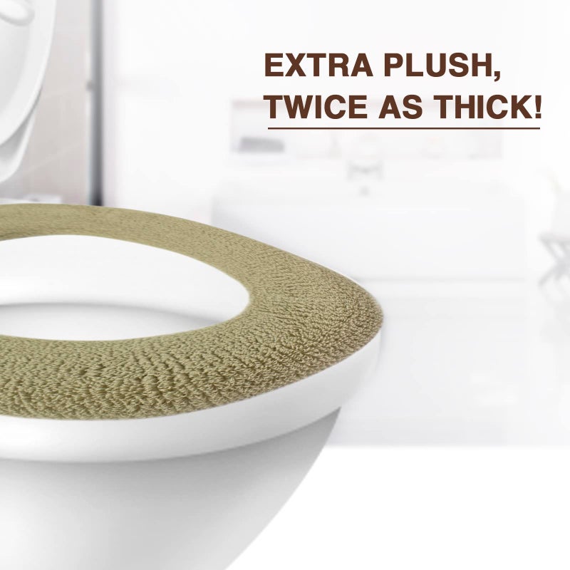 Warm-n-Comfy Soft Toilet Seat Cover - Plush, Thick Fabric Toilet Seat Warmer for Round & Elongated 14x18" Toilet Seats - Reusable, Machine-Washable, Easy-Install - Gift-Ready Packaging - Infinity Blue - Image 4