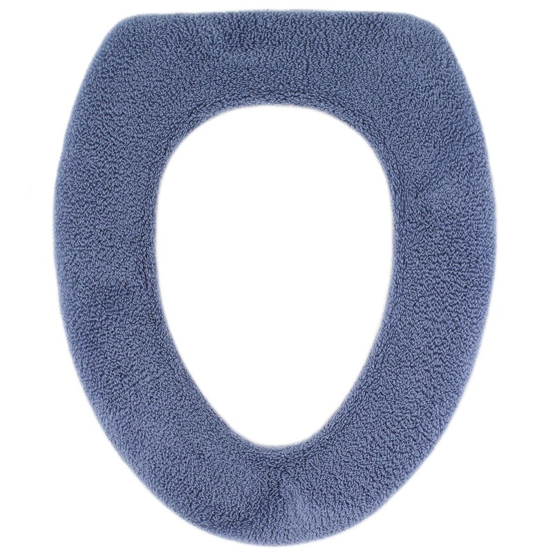 Warm-n-Comfy Soft Toilet Seat Cover - Plush, Thick Fabric Toilet Seat Warmer for Round & Elongated 14x18" Toilet Seats - Reusable, Machine-Washable, Easy-Install - Gift-Ready Packaging - Infinity Blue - Image 1