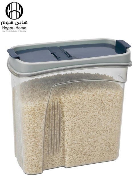1.7L Food Storage Container with Dual Openings – Airtight Reusable Transparent Food Box Made of Food-Grade Plastic – Ideal for Storing Grains, Spices, and Snacks