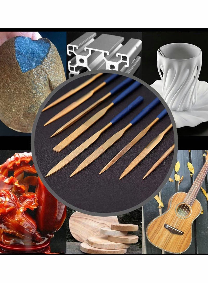 Titanium Coated File Set, Multipurpose Diamond Needle Files Tool 10pcs - Image 3