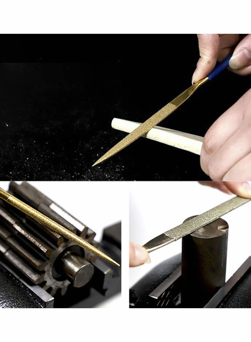 Titanium Coated File Set, Multipurpose Diamond Needle Files Tool 10pcs - Image 4