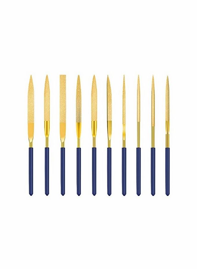 Titanium Coated File Set, Multipurpose Diamond Needle Files Tool 10pcs - Image 1