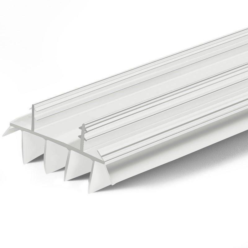 Pushglossy Replacement Door Bottom with Vinyl Fins 36" Long 1 3/4" Wide Threshold Seal Bottom of Door Weatherstrip Kerf Weather Stripping for 7/8" Between Barbs(1 Pcs,White) - Image 1