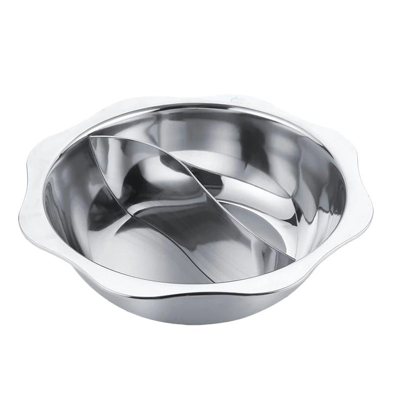 2pcs Multifunctional Induction Cooker Pot Stainless Steel Hot Pot Cookware Cooking Pots (30cm Dual Pot) - Image 1