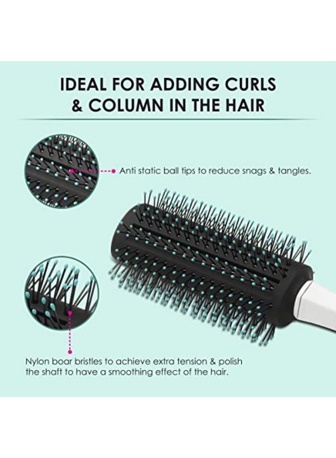 AGARO Classic Round Hair Brush For Adding Quick Curls And Column In The Hair, Cyan - Image 3