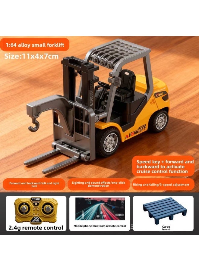 1:64 Alloy Engineering Forklift – 2.4GHz RC Car with Climbing & Speed Control, Simulation Model Toy for Boys - Image 1