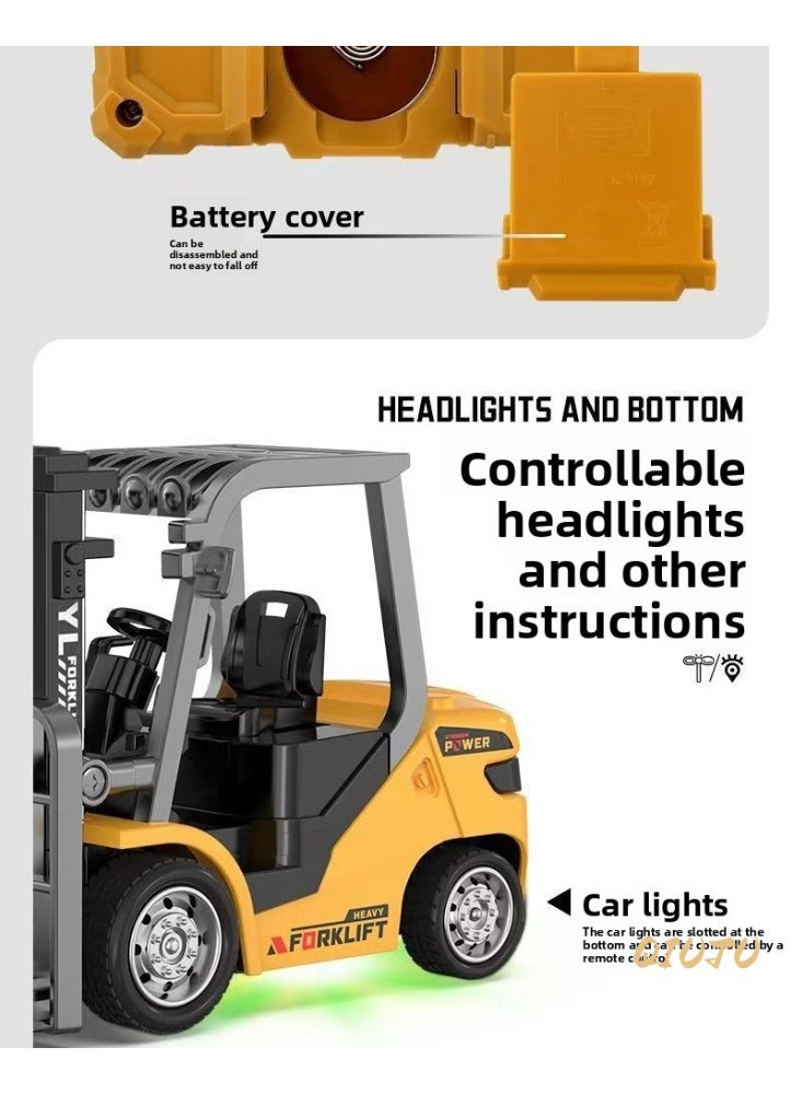 1:64 Alloy Engineering Forklift – 2.4GHz RC Car with Climbing & Speed Control, Simulation Model Toy for Boys - Image 4
