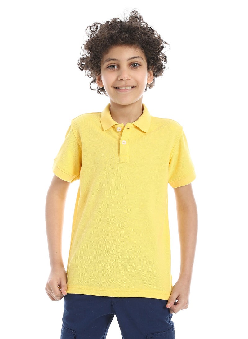 Andora Boys Elite Pique Polo shirt_Yellow - Image 2